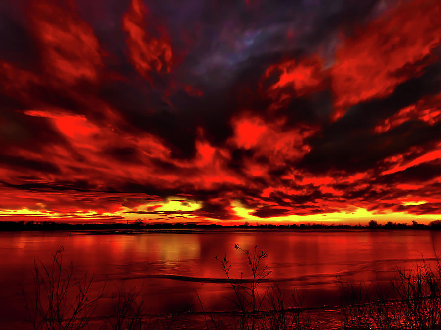 Red Sunset Photograph By Shane Bechler Pixels