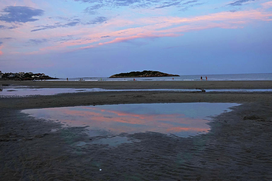 Red Sunset Streak over Good Harbor Beach Gloucester MA Photograph by Toby McGuire