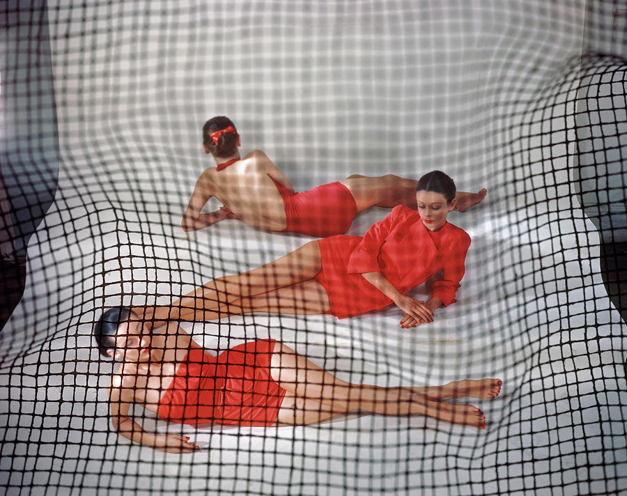 Red Swimming Attire, Vogue Photograph by Erwin Blumenfeld