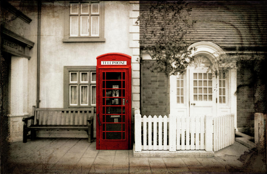 City Photograph - Red Telephone Booth by Tina Lavoie