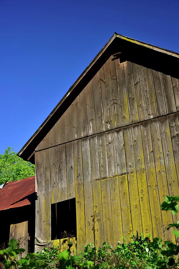 Red Tin Roof And Weathered Wood Photograph by Jerry Sodorff