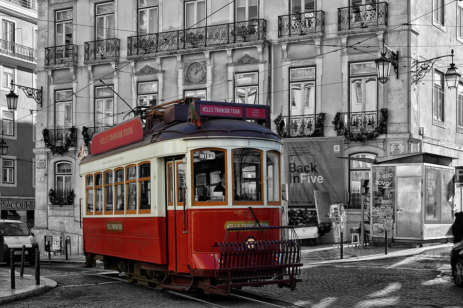 red tourist-Tramway Lisbon Photograph