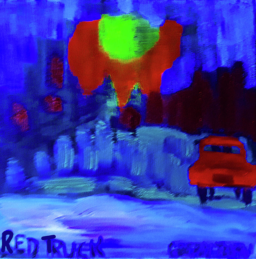 Red Truck Painting by Gabby Tary