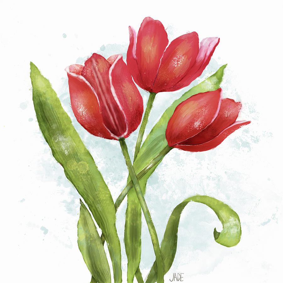 Red Tulip Splash II Painting by Jade Reynolds - Fine Art America