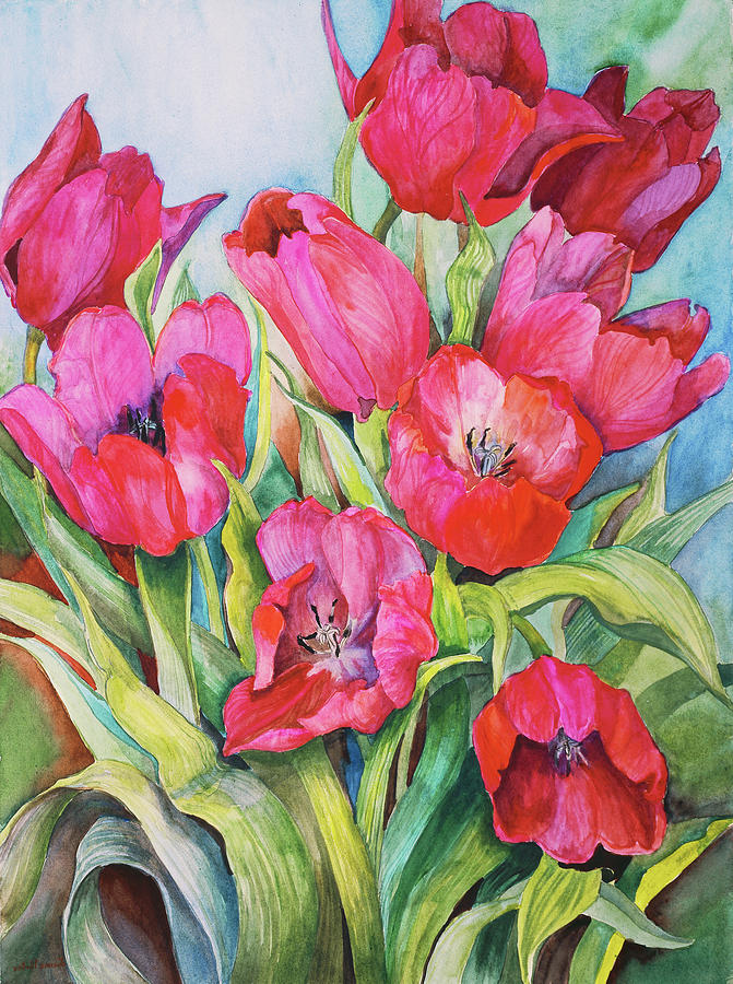 Flower Painting - Red Tulips by Joanne Porter