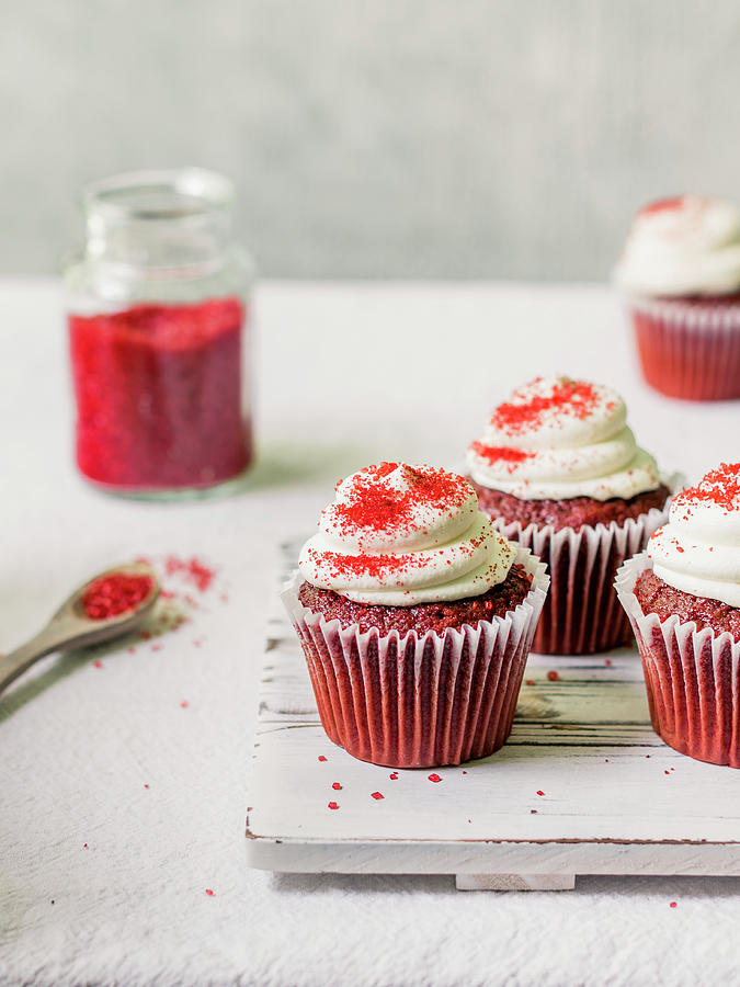 Red Velvet Cupcakes Photograph by Maria Squires