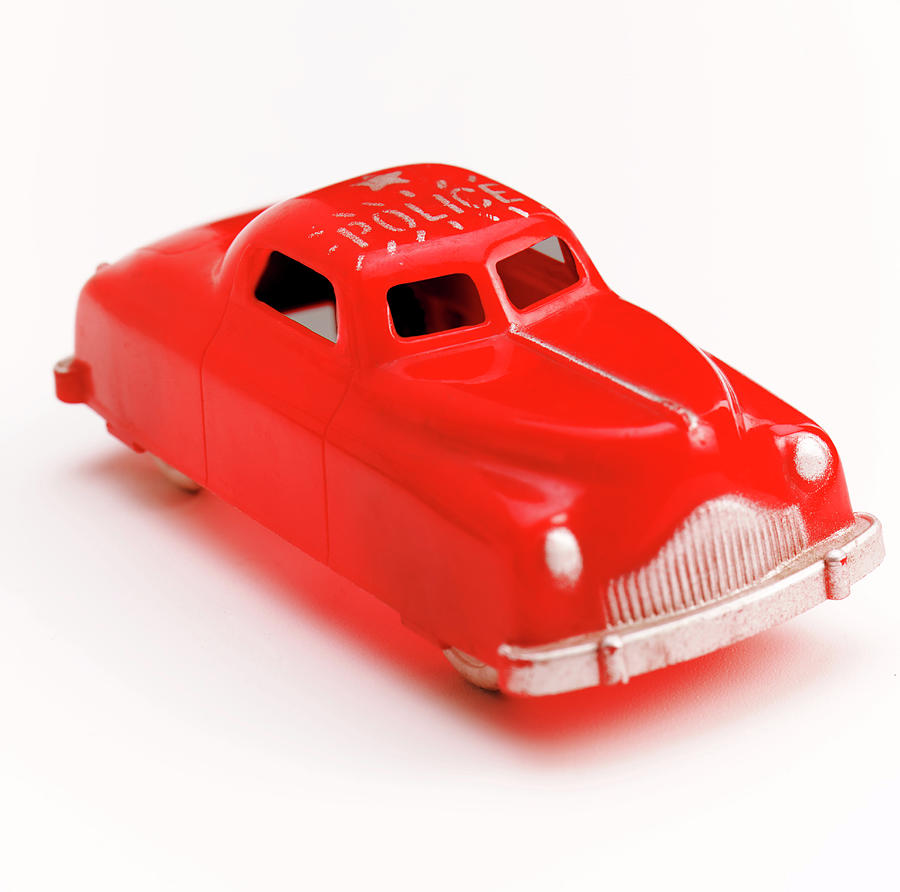 Transportation Drawing - Red Vintage Car by CSA Images