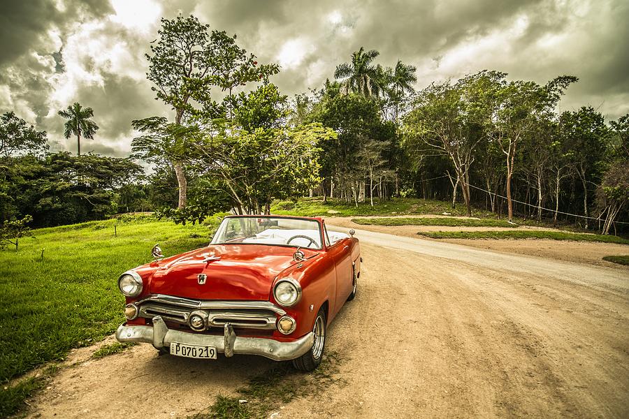 Red vintage car Photograph by Top Wallpapers