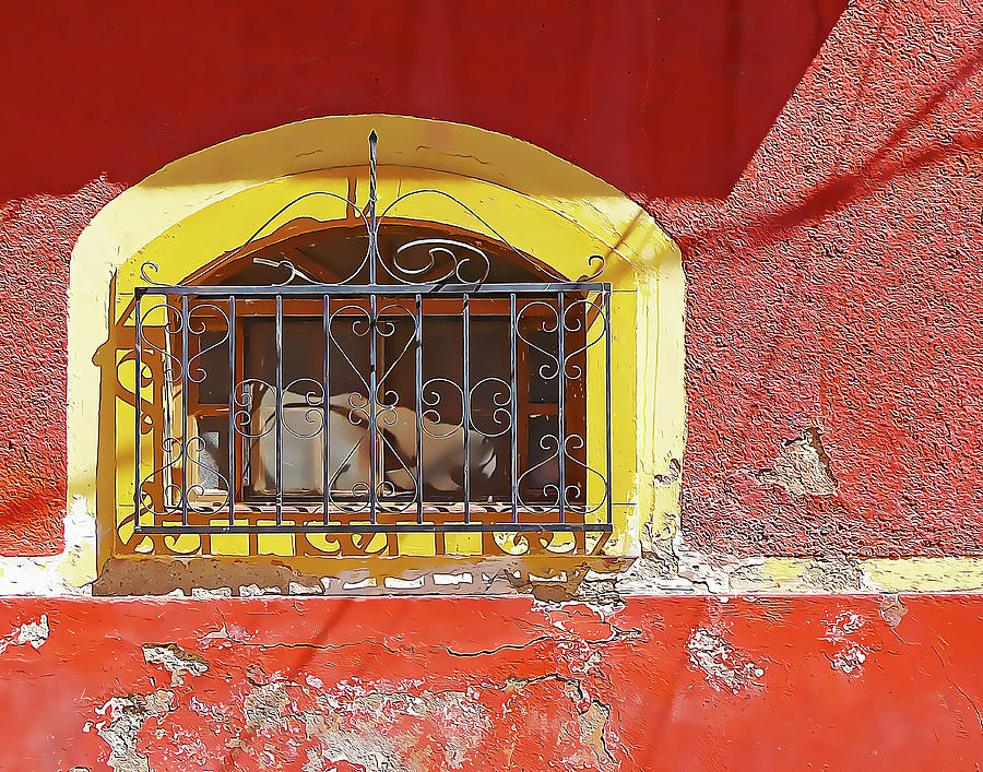 Red Wall with Arched Window by Douglas J Fisher Red Wall with Arched Window by Douglas J Fisher