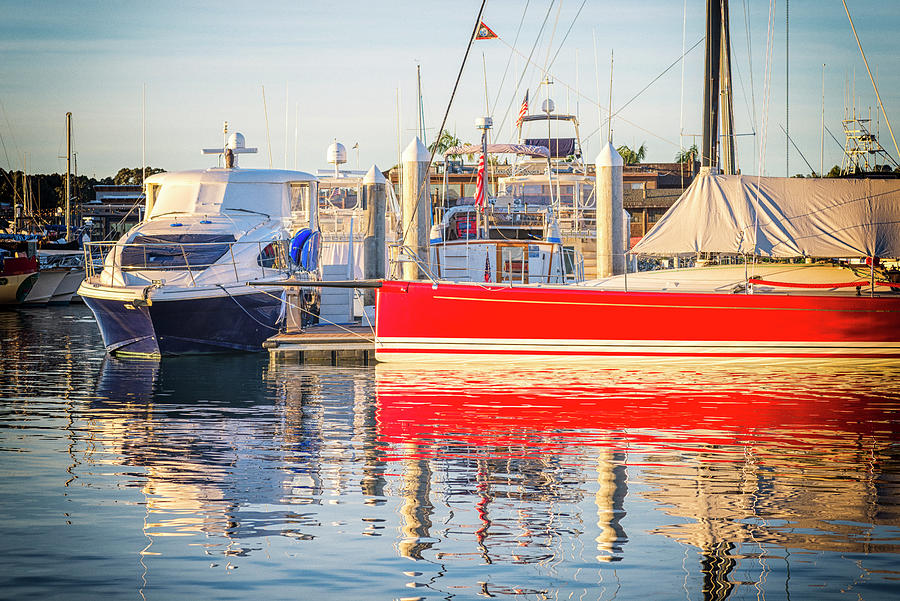 Red White and Blue Harbor Photograph by Joseph S Giacalone