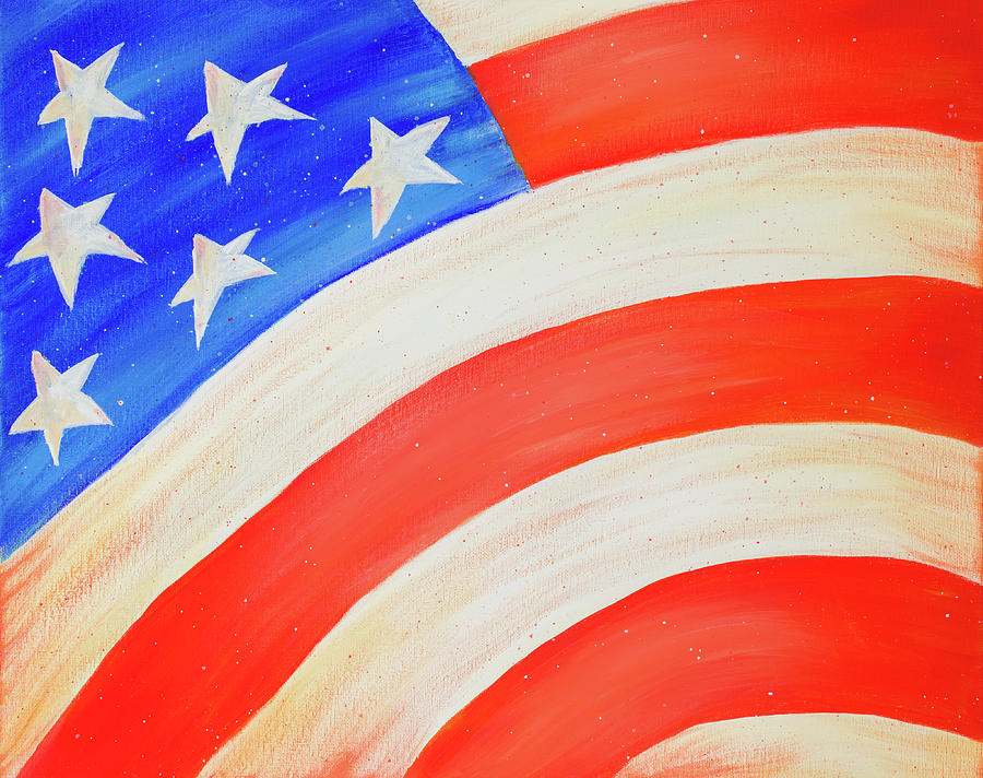 Red White And Blue Painting by Iryna Goodall