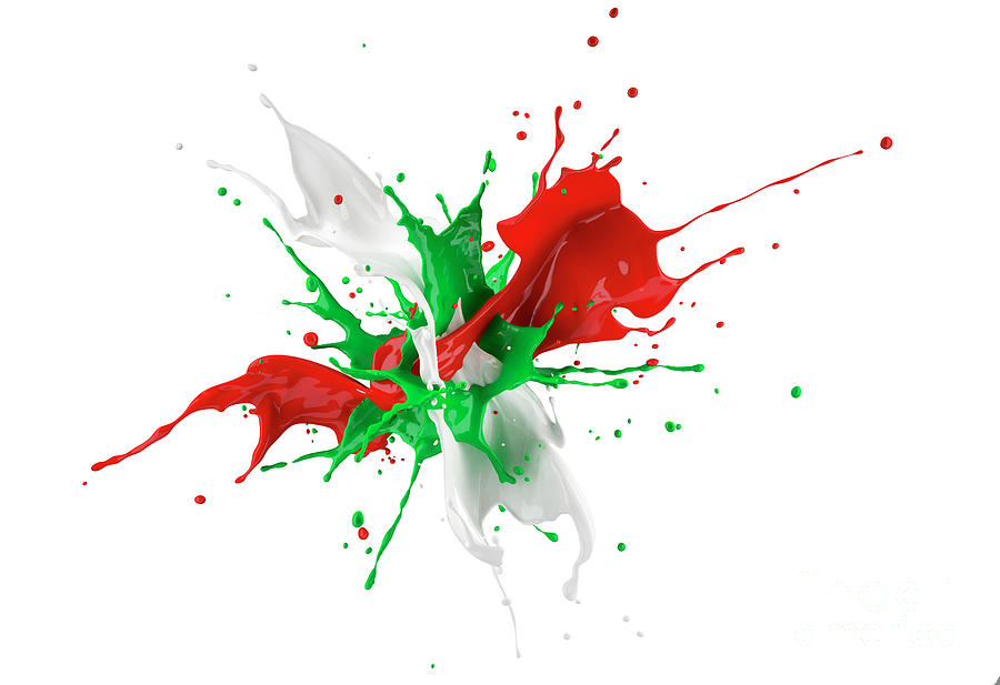 Red White And Green Paint Explosion Photograph by Leonello Calvetti/science Photo Library