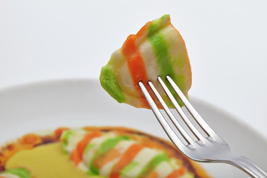 Red, White And Green Ravioli Photograph by Karl Stanzel