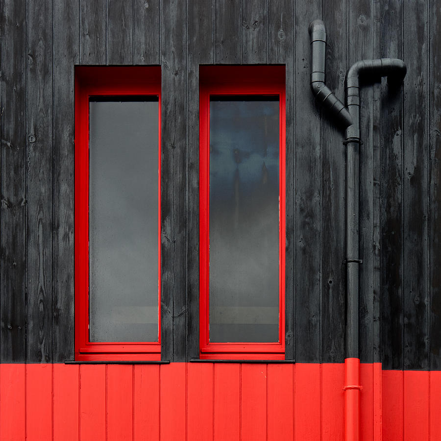 Red Windows Photograph by Jutta Kerber