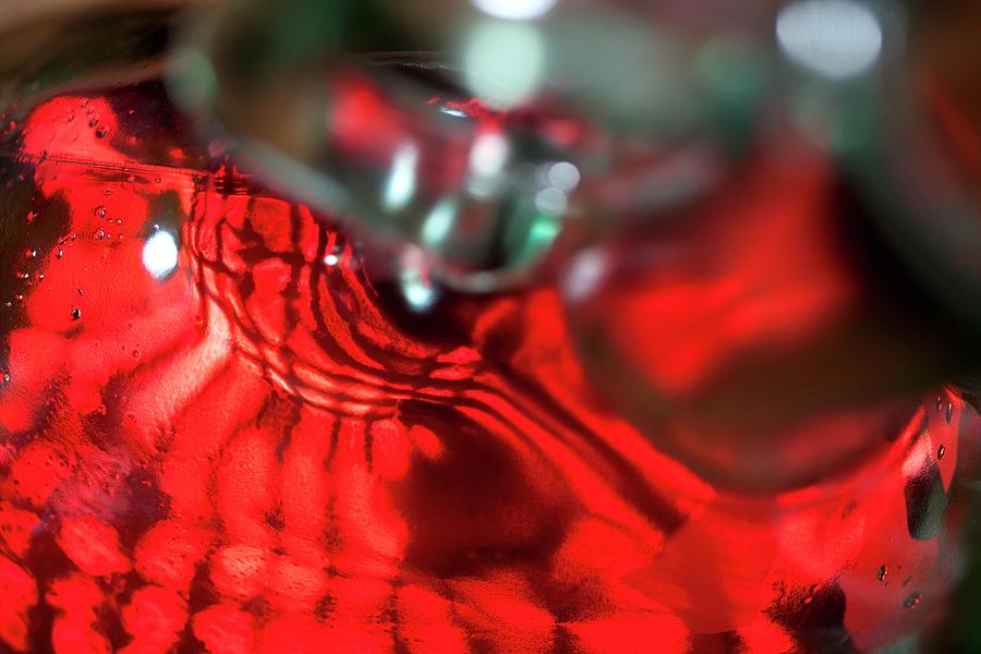 Red Wine Vinegar In A Bottle detailed Close-up Photograph by Michael Van Emde Boas
