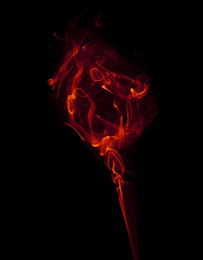 Red Wisp Of Smoke Suggesting A Flower Digital Art by Chad Baker