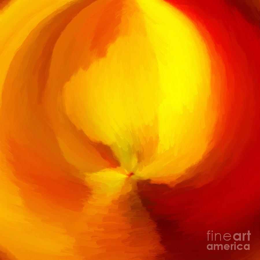 Red Yellow Abstract by Delynn Addams Digital Art by Delynn Addams