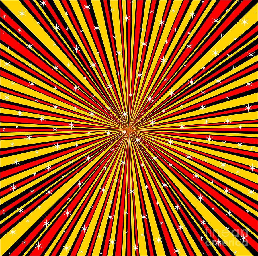 Red Yellow Black And Rays Background With Stars Digital Art by Bigalbaloo  Stock - Fine Art America
