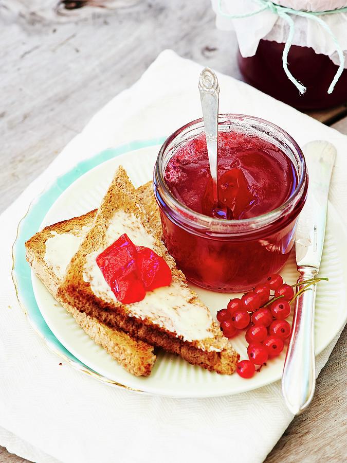 Redcurrant Jelly With Red Wine Photograph by Hannah Kompanik