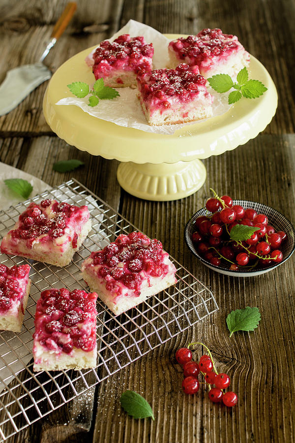 Redcurrant Tray Cake Photograph by Lieberbacken