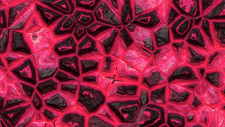 Reddish Flower Stone Wall Digital Art by Don Northup