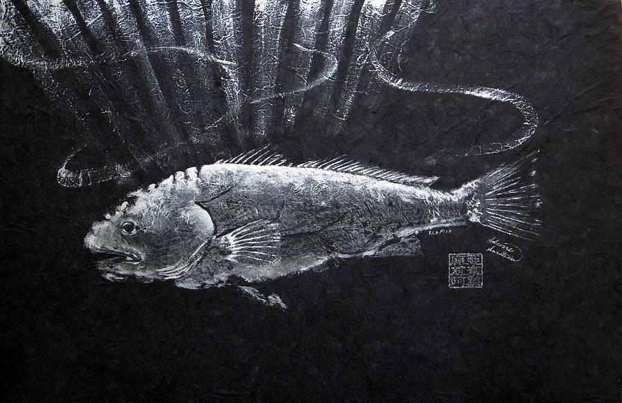 Redfish - Silver with Sun Rays Painting by Adrienne Dye