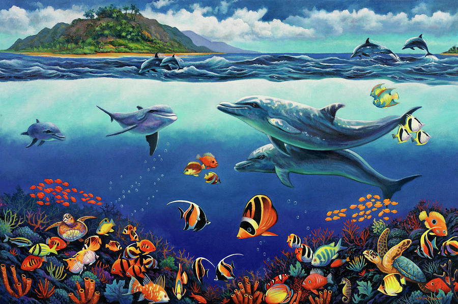 Fish Painting - Reef Serenade by John Zaccheo