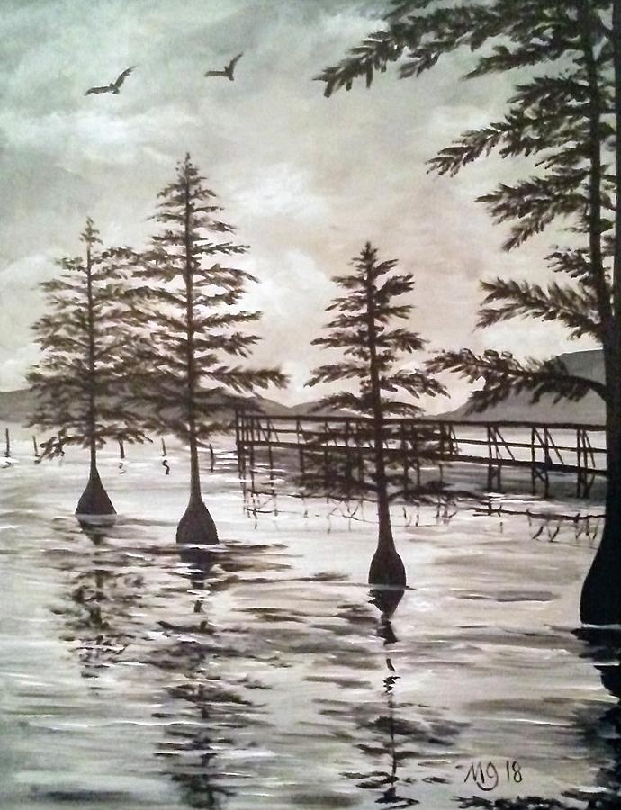 Reel Foot Lake Painting by Mindy Gibbs