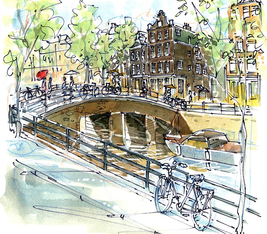 Reesluice Bridge, Amsterdam Painting