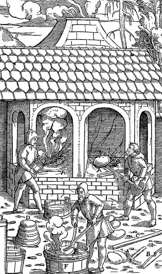 Refining Copper Removing Cakes Drawing by Print Collector Refining Copper Removing Cakes Drawing by Print Collector