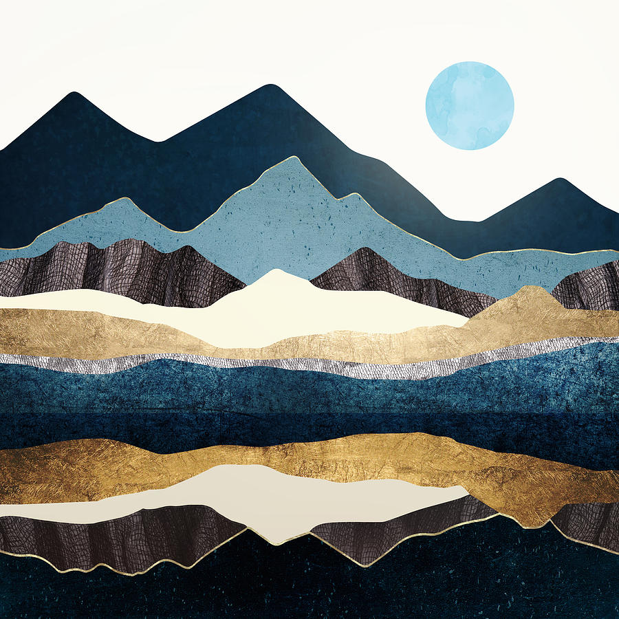 Mountain Digital Art - Reflect Hills by Spacefrog Designs