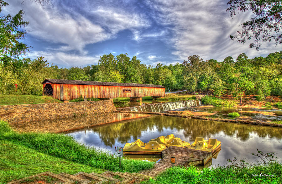 Reflected Glory Watson Mill Covered Bridge Madison County, GA Art Photograph by Reid Callaway