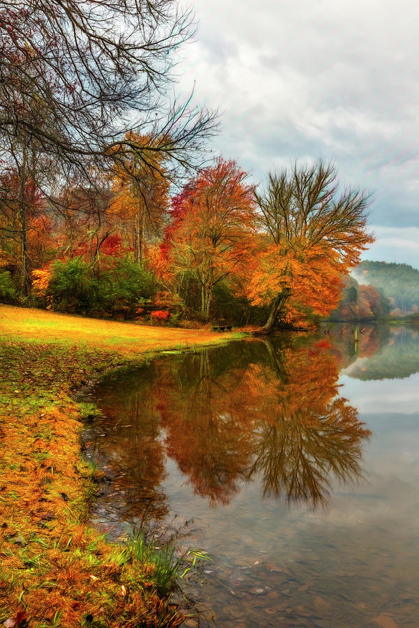 Reflecting Autumn Painting Photograph by Debra and Dave Vanderlaan