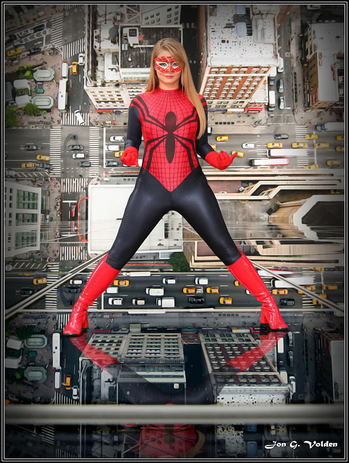 Reflection Of A Spider Girl Photograph by Jon Volden
