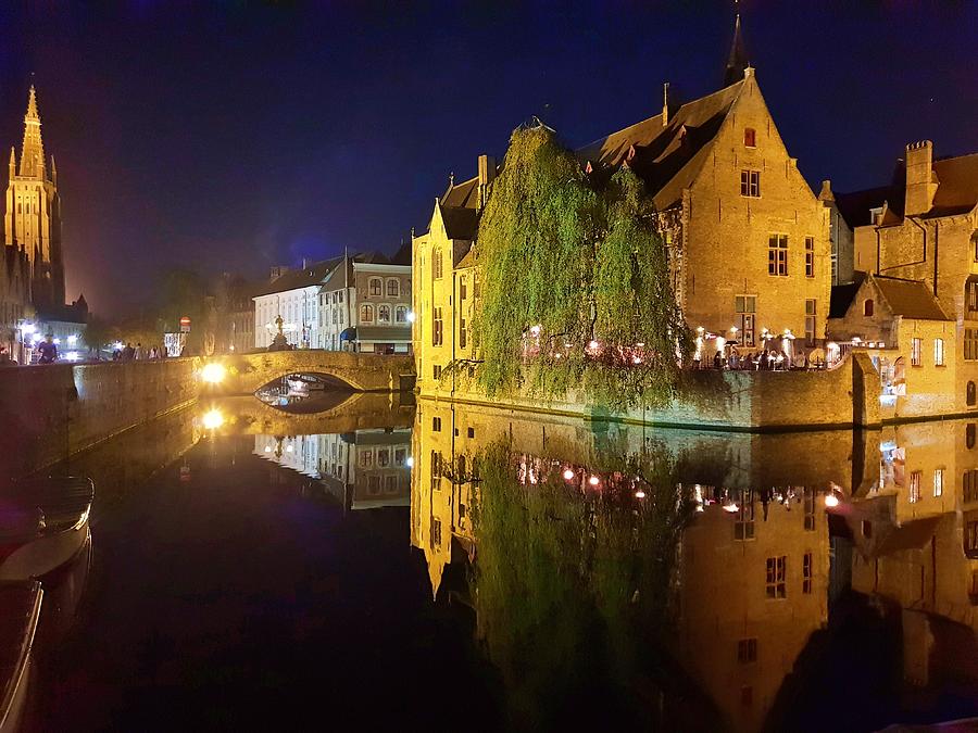 Bruges at Night Photograph by Andrea Whitaker