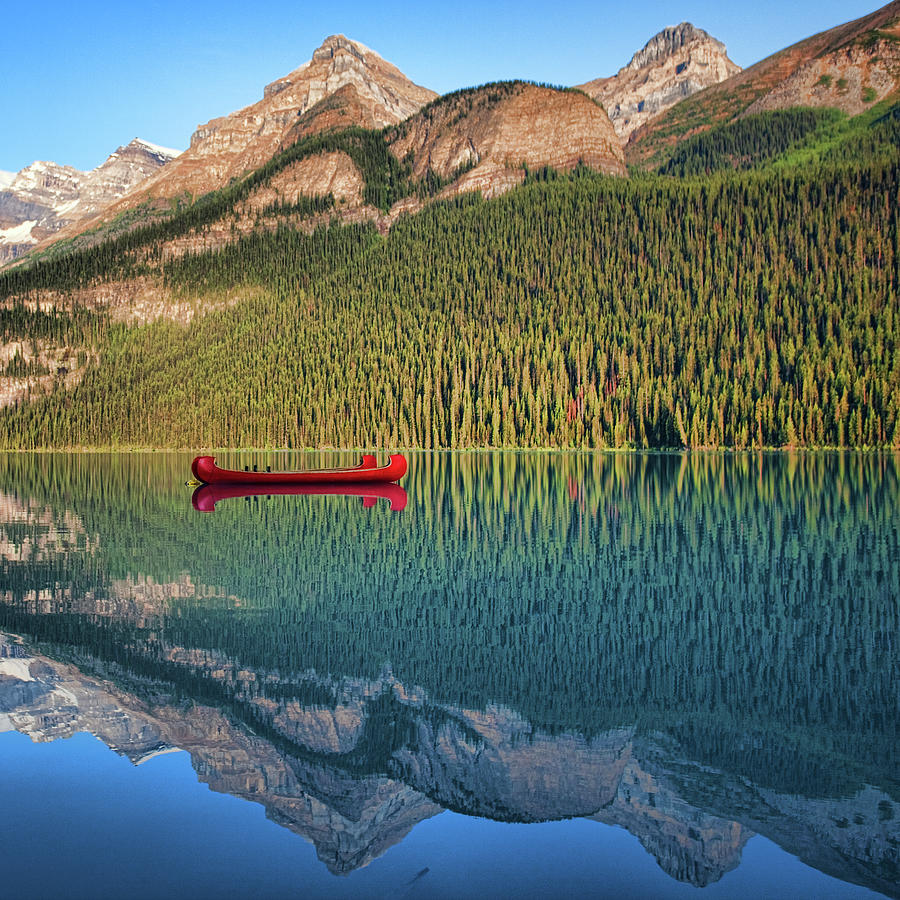 Reflection Of Mountain And Boat In Lake Photograph by Photographed By Eugene Palomado