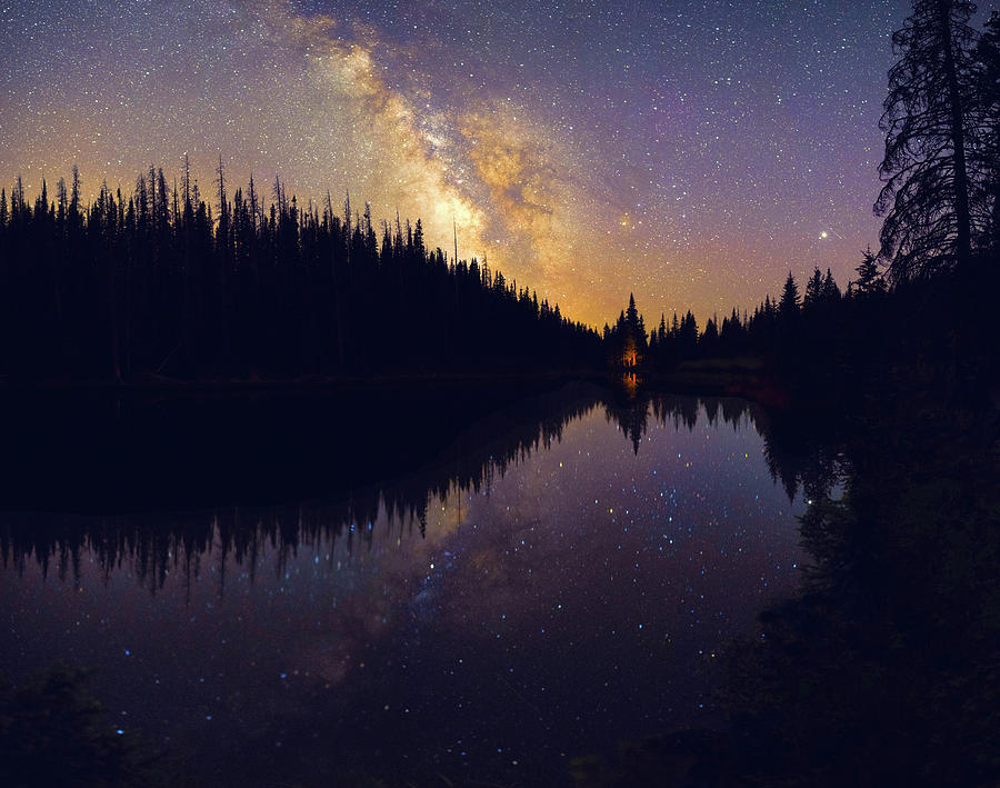 Milky Way at Lake Irene in Colorados Rocky Mountains Photograph by OLena Art
