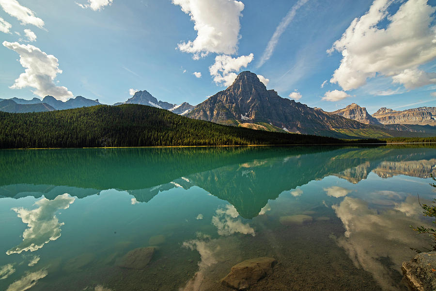 Reflection on Waterfowl Lake Banff National Park Alberta Canada Photograph by Toby McGuire