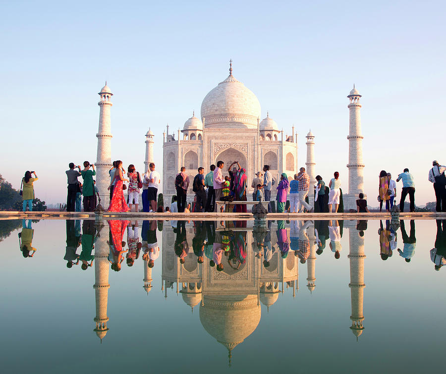 Reflection View Of Taj Mahal Photograph by Grant Faint