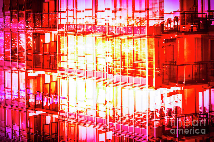 Red Reflections Cityscape Vancouver Photograph by Neptune - Amyn Nasser Photographer
