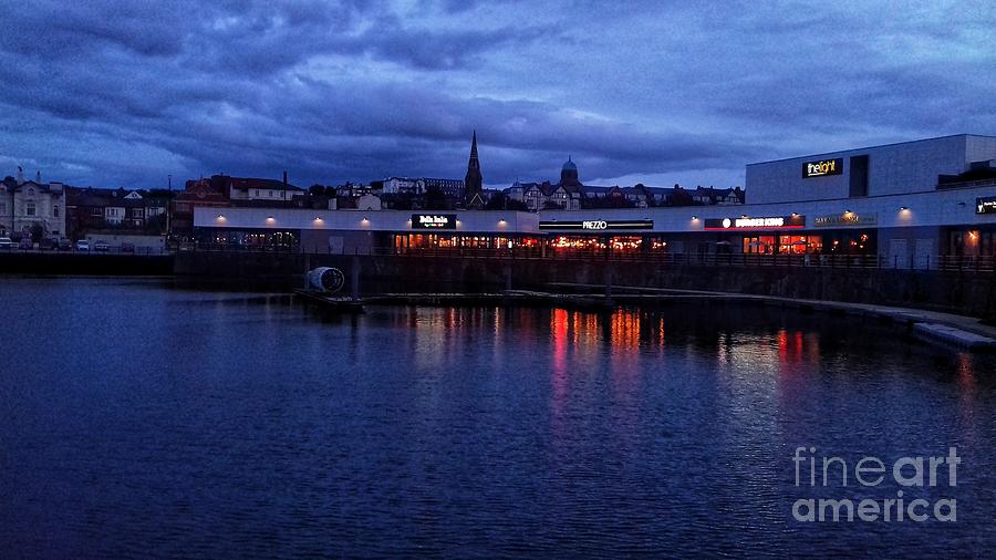 Reflections at The Mariner at Night Photograph by Joan-Violet Stretch