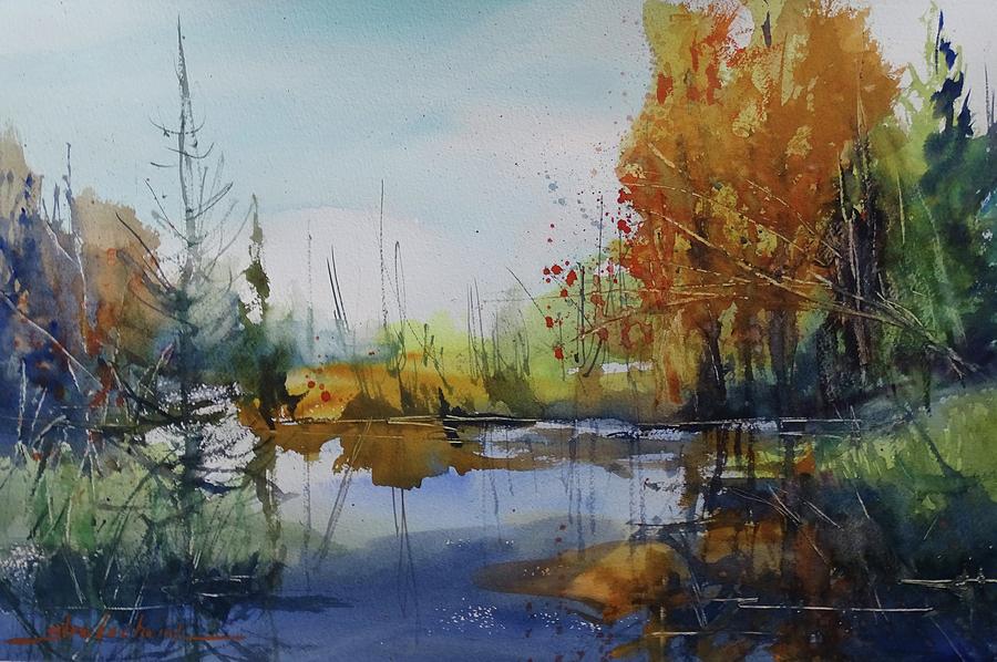 Reflections in Afton Painting by Sandra Strohschein