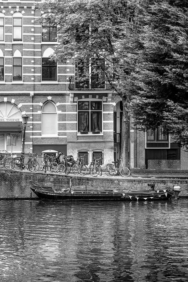 Reflections in Amsterdam Black and White Photograph by Debra and Dave Vanderlaan