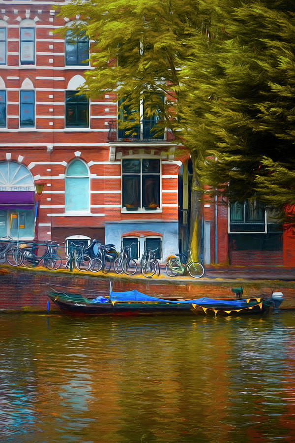 Reflections in Amsterdam Painting Photograph by Debra and Dave Vanderlaan