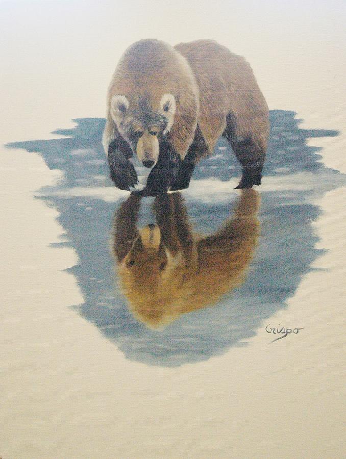 Wildlife Painting - Reflections by Jean Yves Crispo