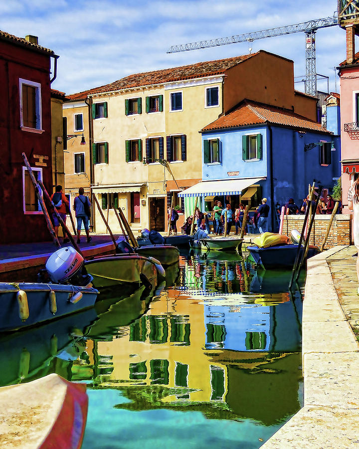 Reflections of Burano Italy Photograph by Helaine Cummins