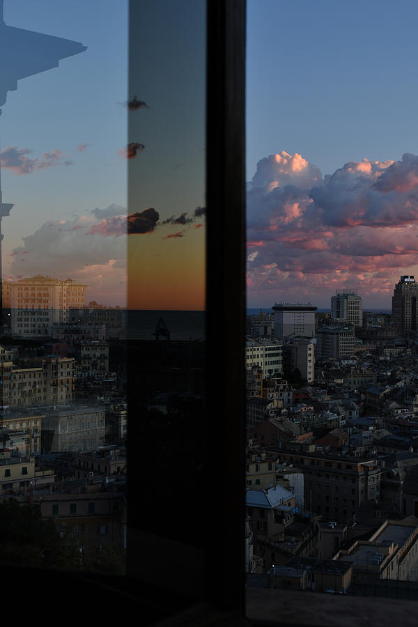 Reflections Of Genoa At Sunset Photograph by Laura Malaterra