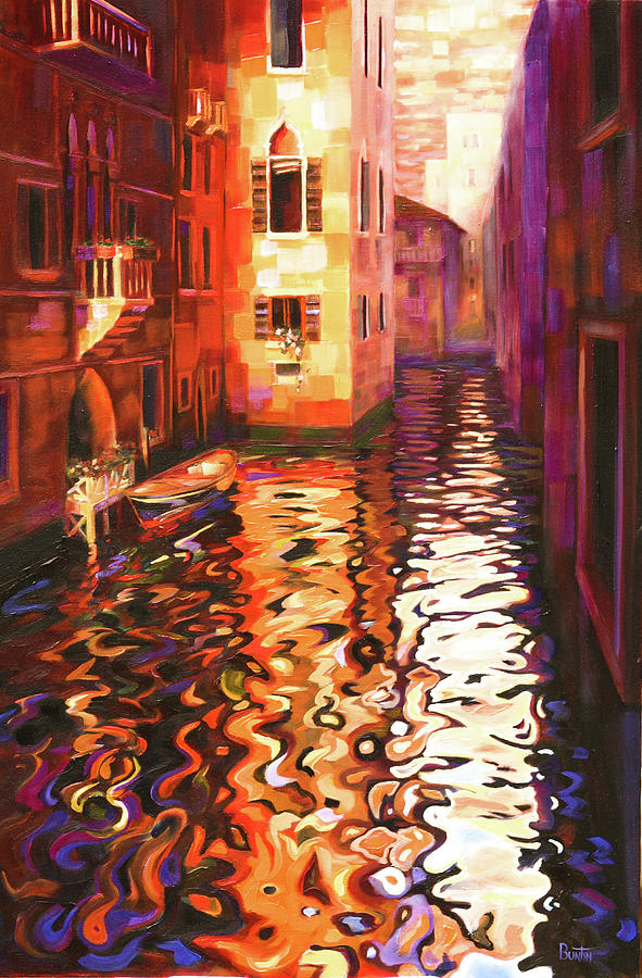 Impressionism Painting - Reflections of Venice by Rob Buntin Impressionism Painting - Reflections of Venice by Rob Buntin
