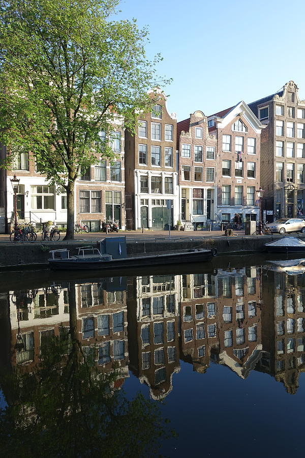 Amsterdam Photograph - Reflections on Amsterdam Canal by Patricia Caron