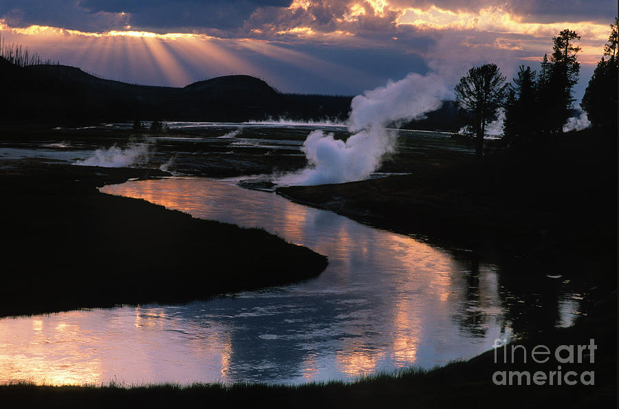 Reflections On The Firehole River Photograph by Sandra Bronstein